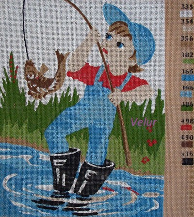 Goblen dečak u ribolovu unitas