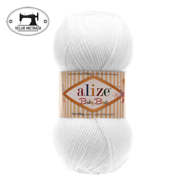 BABY BEST_55_White velur metraza