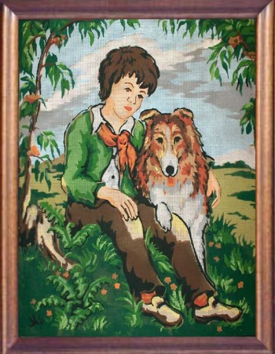 Goblen dečak sa psom