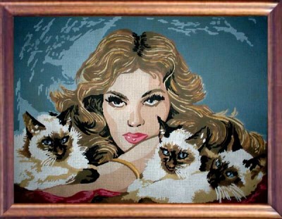 Goblen devojka sa mačkama